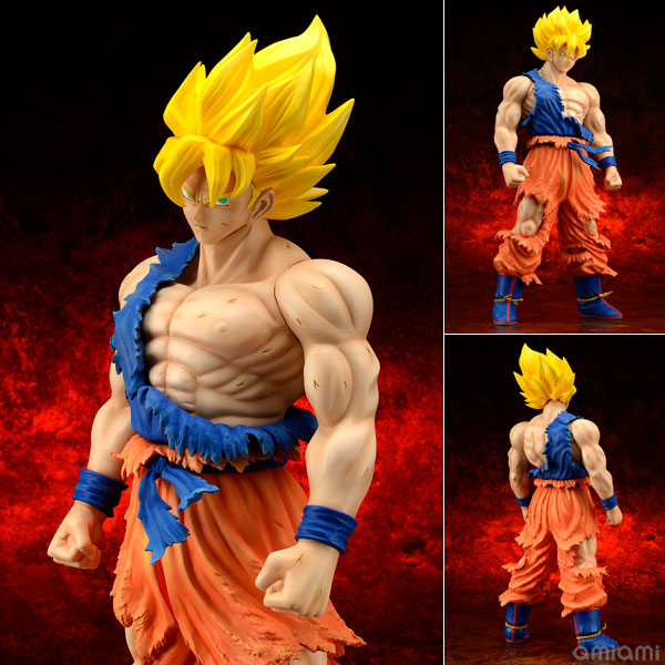 PLEX Gigantic Series - Dragon Ball Z: Super Saiyan Son Goku (Damage Ver.) Complete Figure