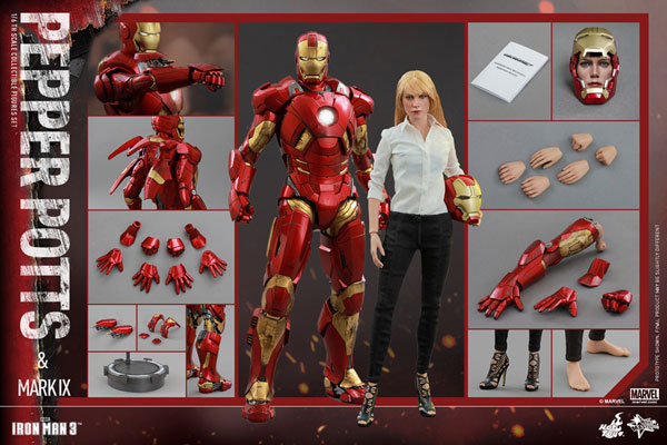 Hot Toys Movie Masterpiece "Iron Man 3" 1/6 Scale Figure Pepper Potts & Iron Man Mark 9