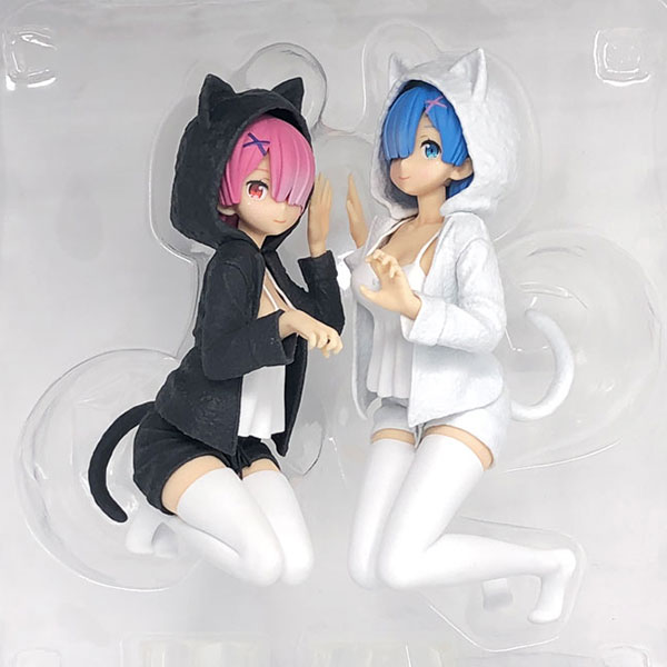 Banpresto Ichiban Kuji Re:ZERO -Starting Life in Another World- -Itsu Demo Anata to Issho Dayo- Last One Prize - Rem & Ram Figure Nyanko mode Last One Ver. (Game-prize) image 1