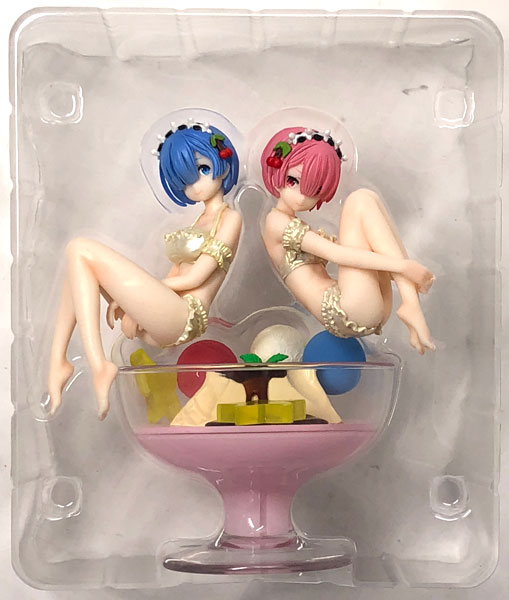 BANDAI SPIRITS Ichiban Kuji Re:ZERO -Starting Life in Another World- Amai Haru ga Kita! Dore kara Taberu?- A Prize - Rem & Ram Figure -Pudding a la mode- (Game-prize)