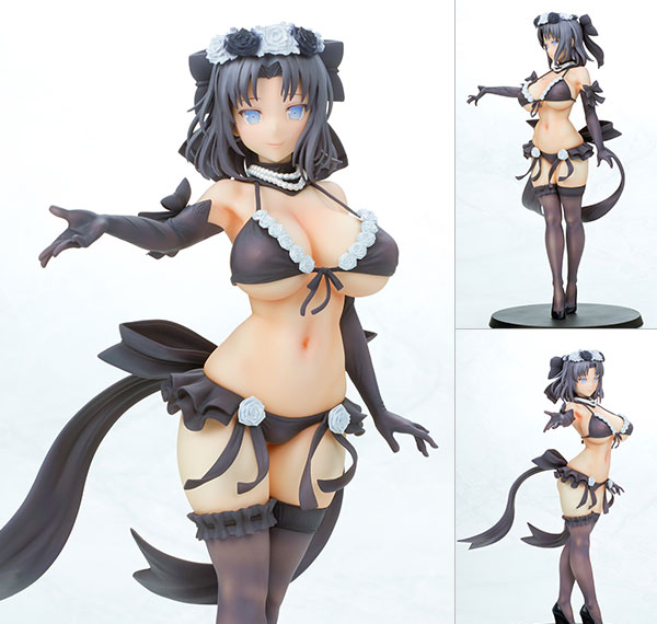 Q-six Shinobi Master Senran Kagura: New Link Yumi Wedding 2018 Black ver. 1/7 Complete Figure รูปภาพ 1