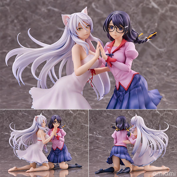 Union Creative "Nekomonogatari" Tsubasa Hanekawa 2 Figures Set Complete Figure