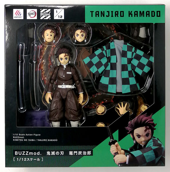Aniplex BUZZmod. Demon Slayer: Kimetsu no Yaiba Tanjiro Kamado 1/12 Action Figure (ANIPLEX+ Exclusive)