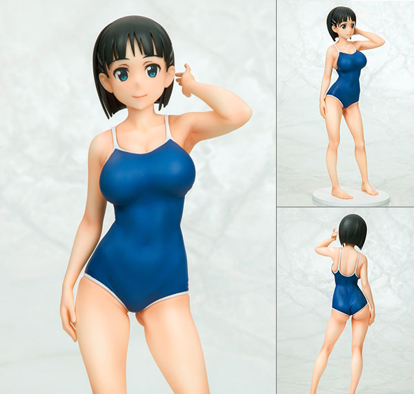 Q-six Sword Art Online Suguha Kirigaya Navy School Swimsuit ver. 1/7 Complete Figure Bild 1