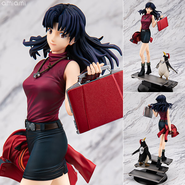 MegaHouse GALS Series Rebuild of Evangelion Misato Katsuragi & Penpen Complete Figure image 1