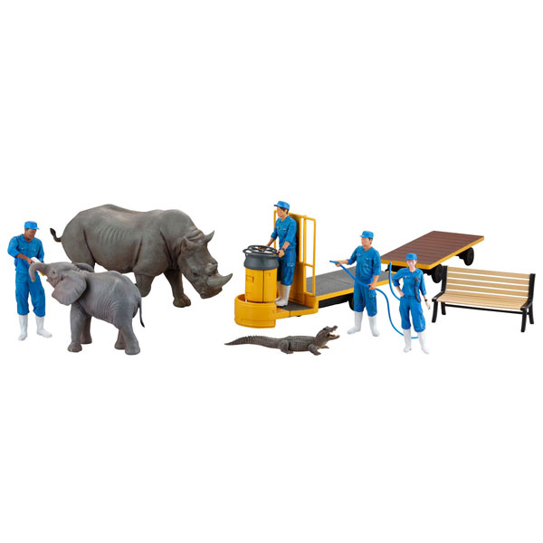 Kaiyodo ARTPLA Zookeeper and White Rhino Set 1/35 Plastic Model รูปภาพ 1
