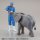 Kaiyodo ARTPLA Zookeeper and White Rhino Set 1/35 Plastic Model รูปภาพ 13