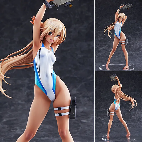 AMAKUNI ARMS NOTE Kouhai-chan of the Swimming Club Blue Line Swimsuit Ver. 1/7 Complete Figure Bild 1