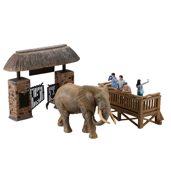 Kaiyodo ARTPLA Tourist & African elephant Set 1/35 Plastic Model image 1