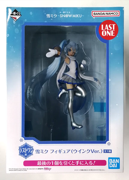 BANDAI SPIRITS Ichiban Kuji Yuki Miku -SNOW MIKU- Last One Prize - Snow Miku Figure (Wink Ver.)