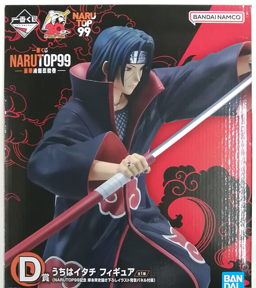 BANDAI SPIRITS Ichiban Kuji NARUTOP99 -Luxurious and Gorgeous Ninja Picture Scroll- D Prize - Itachi Uchiha Figure (w/NARUTOP99 Commemorative Masashi Kishimoto New Illustration Background Panel) image 1