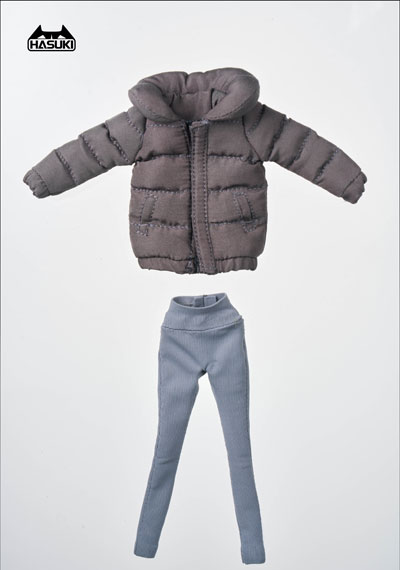 HASUKI CS-013C Doll Costume Down Jacket & Leggings Set Black