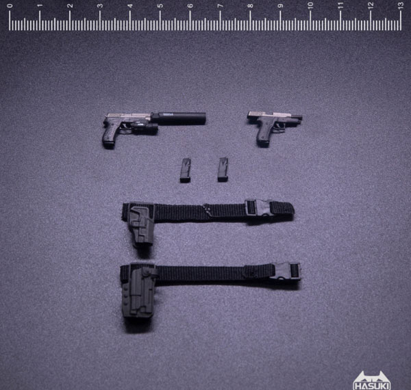 HASUKI WM-02B Handgun Set Grey Silver 1/12 Action Figure Complete Model Optional Parts imagen 1