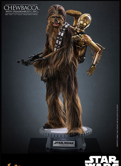Hot Toys 무비 마스터피스 "스타워즈 에피소드 V / 제국의 역습" 1/6 스케일 피규어 츄바카 & C-3PO (분리형) 이미지 1