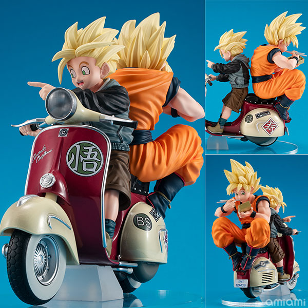 MegaHouse Desktop Real McCoy EX 드래곤볼 Z 초사이어인 손오공 & 초사이어인 손오반 & 바이크