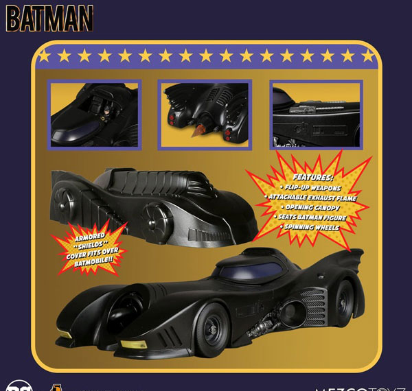 Mezco 5 Point / BATMAN 1989: Batmobile 3.75 Inch Scale Action Vehicle รูปภาพ 1