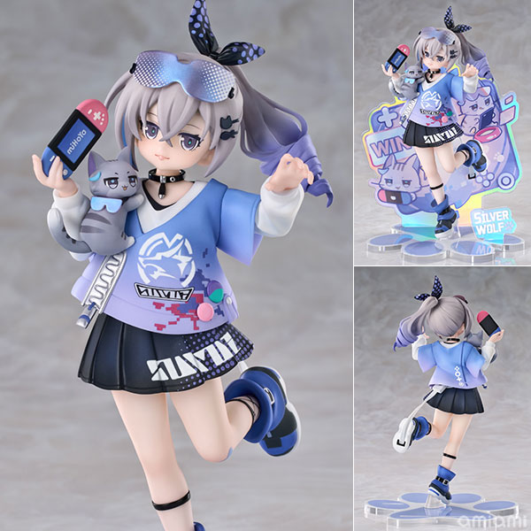 RIBOSE [Bonus] RISE UP+ Honkai: Star Rail Chibi Cat Series Figure Silver Wolf Ver. Complete Figure รูปภาพ 1