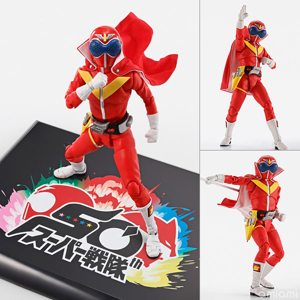 BANDAI SPIRITS S.H.Figuarts (Shinkocchou Seihou) Akarenger Super Sentai 50th Anniversary Ver. (w/First Press Limited Base) Himitsu Sentai Goranger