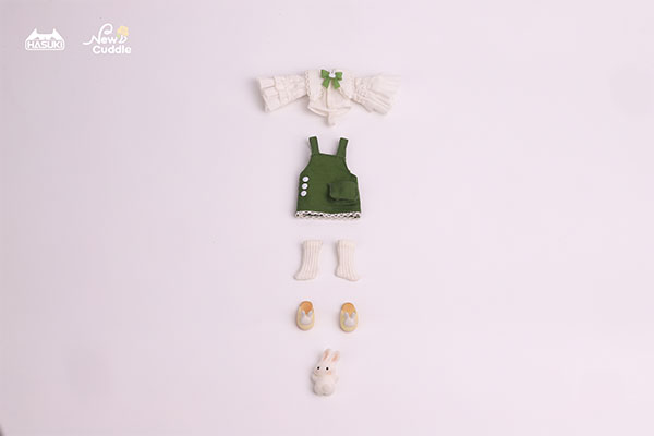 HASUKI New Cuddle Flower WY-001 Green Bunny Suspender Skirt Set (DOLL ACCESSORY)