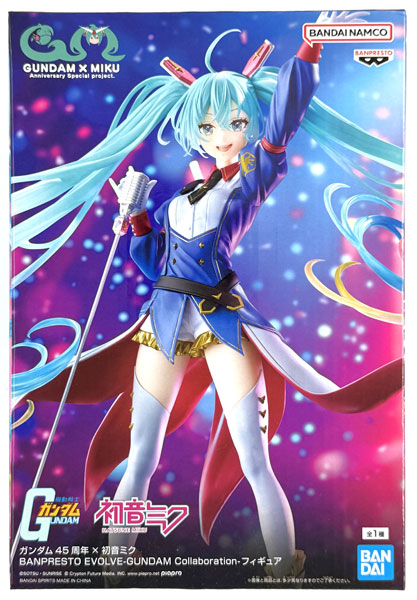 BANDAI SPIRITS Gundam 45th Anniversary x Hatsune Miku BANPRESTO EVOLVE -GUNDAM Collaboration- Figure (Game-prize)
