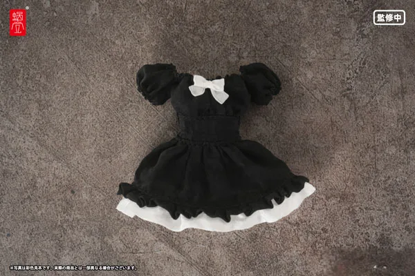 Snail Shell Puff Sleeves One-piece Dress (Black) (DOLL ACCESSORY) hình ảnh 1
