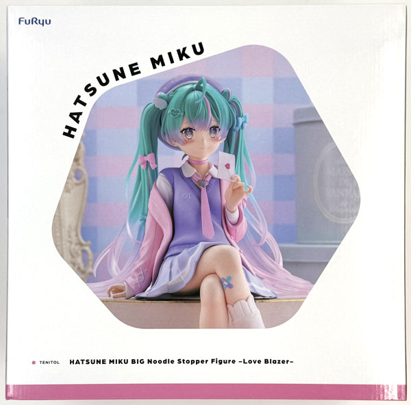 FURYU TENITOL BIG Noodle Stopper Figure Hatsune Miku Koi Suru Blazer ver. w/Acrylic Base (FURYU HOBBY MALL Exclusive) gambar 1