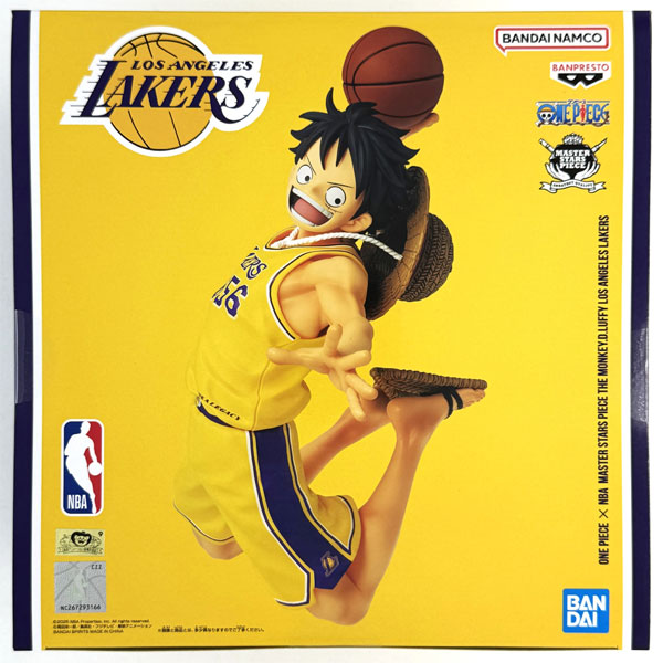 BANDAI SPIRITS ONE PIECE x NBA MASTER STARS PIECE THE MONKEY.D.LUFFY LOS ANGELES LAKERS Complete Figure image 1