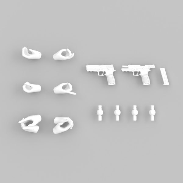 Tomytec LittleArmory [LA-OP23] Gun Holding Hand for Megami Device 2 (White) Plastic Model