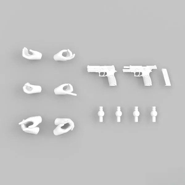 Tomytec LittleArmory [LA-OP23] Gun Holding Hand for Megami Device 2 (White) Plastic Model image 1
