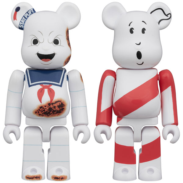 Medicom Toy BE@RBRICK 2PCS SET STAY PUFT MARSHMALLOW MAN "ANGRY FACE" & NO GHOST