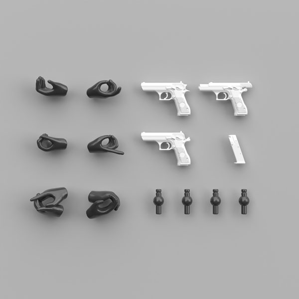 Tomytec LittleArmory [LA-OP24] Gun Holding Hand for Megami Device 2 (Black) Plastic Model