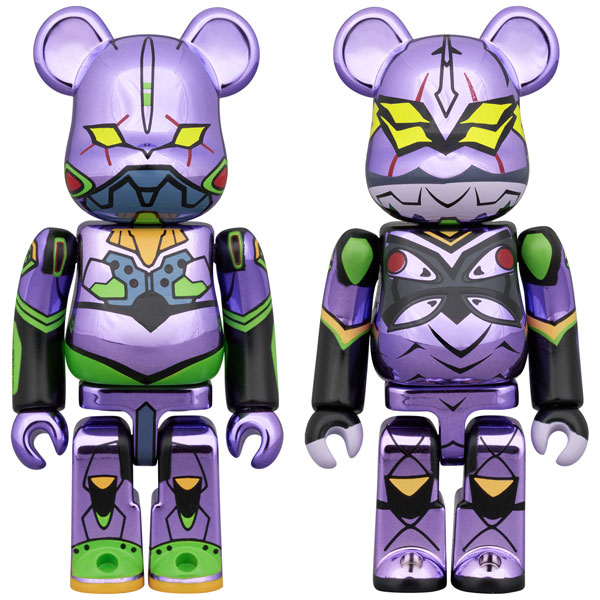 Medicom Toy BE@RBRICK Evangelion Unit-01 (New Paint Plating Edition) & Evangelion Unit-13 (New Paint Plating Edition) 2PCS SET