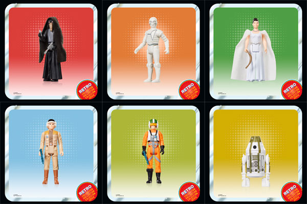 Hasbro SW Retro Collection Garindan / R4-M9 / Captain Antillies / Leia Organa (Yavin) / Wedge Antilles / CZ-3