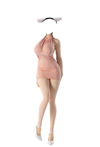 Very Cool 1/6 No.7 Platinum Silicone Female Body Pink Dress Bild 1