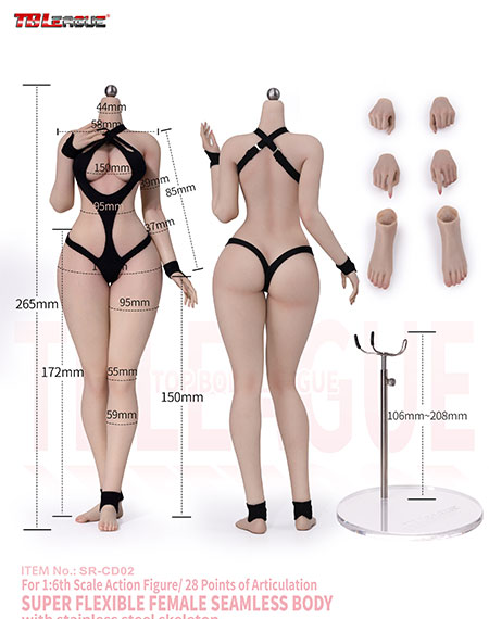 TB League 1/6 Alluring Kitty Girl Platinum Silicone Female Body Suntanned Small Bust รูปภาพ 1