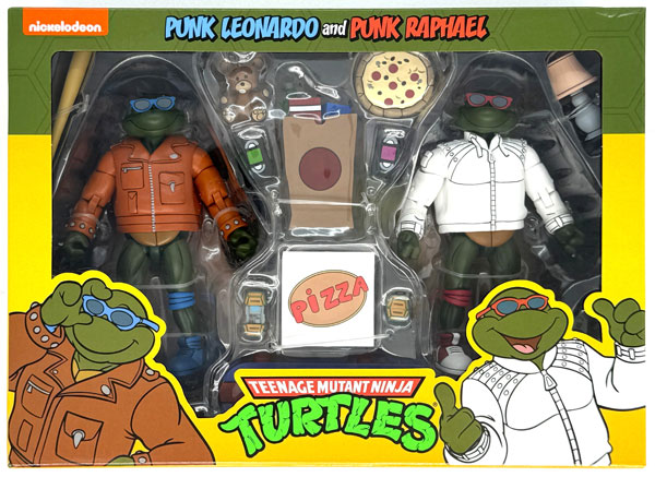 Neca TMNT Cartoon animation/ Punk Leonardo & Raphael 7 Inch Action Figure 2PK (Mamegyorai Exclusive)