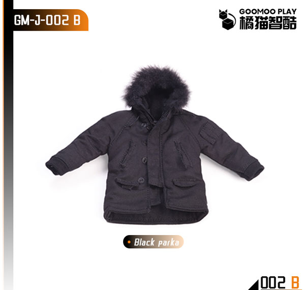 GoomooPlay GM-J-002-B 1/12 Scale Posable Figure Alternative Clothes Set Black Hoodie