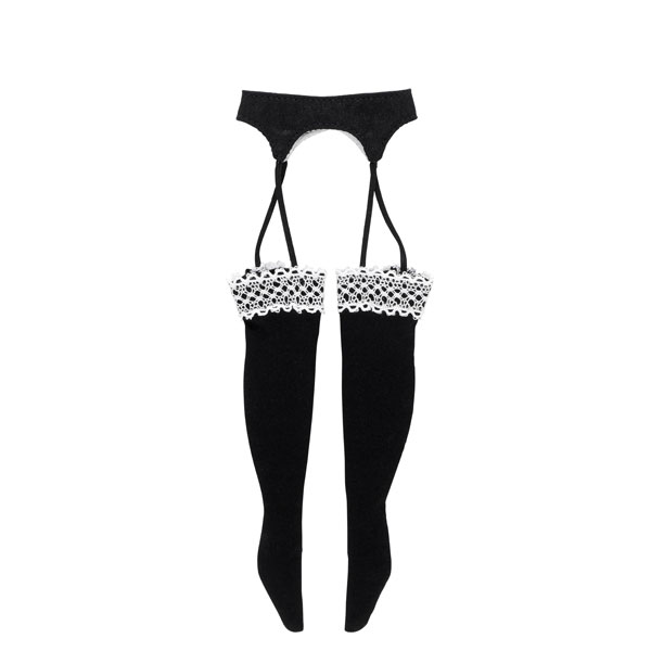 Azone 1/6 Q'z Knit Garter Stockings Black x White (DOLL ACCESSORY) hình ảnh 1