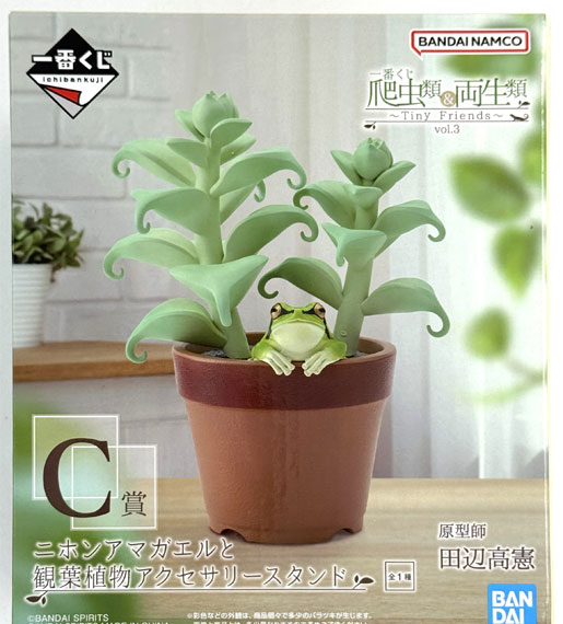 BANDAI SPIRITS Ichiban Kuji Reptiles & Amphibians -Tiny Friends- vol.3 C Prize - Japanese Tree Frog & House Plant Accessory Stand