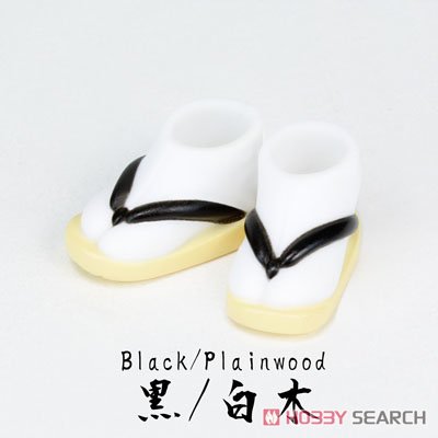 Obitsu Plastic Manufacturing Tabi &amp; Zori (Japanese sandals) for 11cm Body (Black/Plainwood) (Fashion Doll) gambar 2