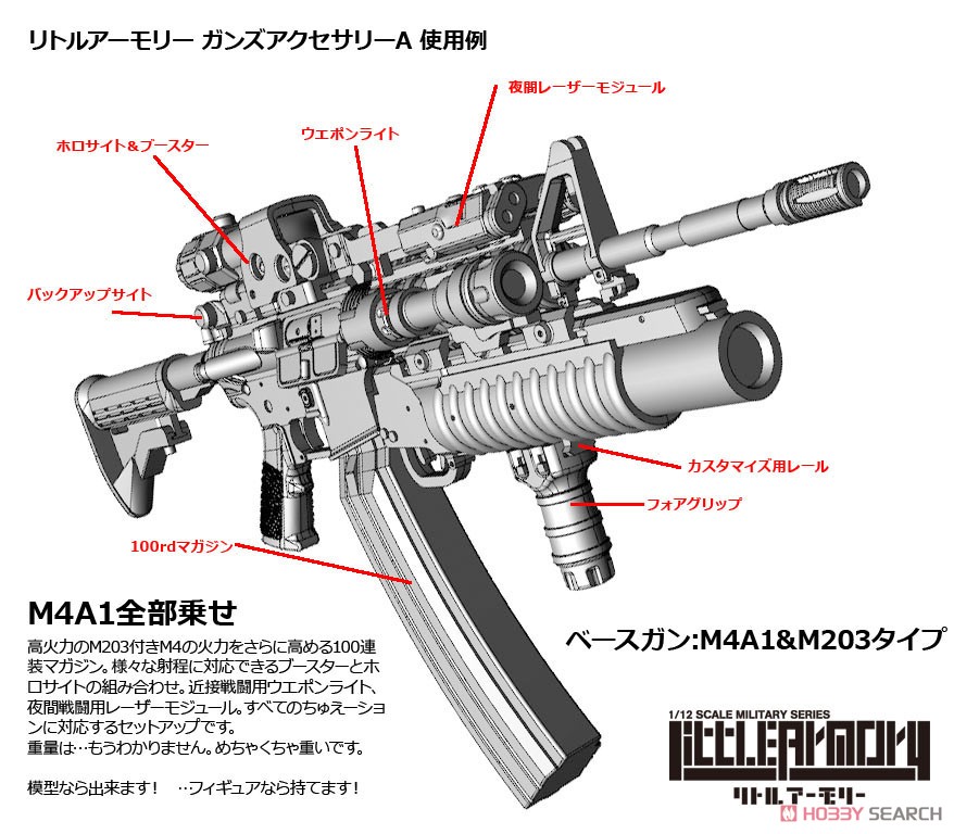 Tomytec 1/12 Little Armory (LD022) Waffen-Zubehör A2 (Militärkarabiner MOD) (Plastikmodell) Bild 8