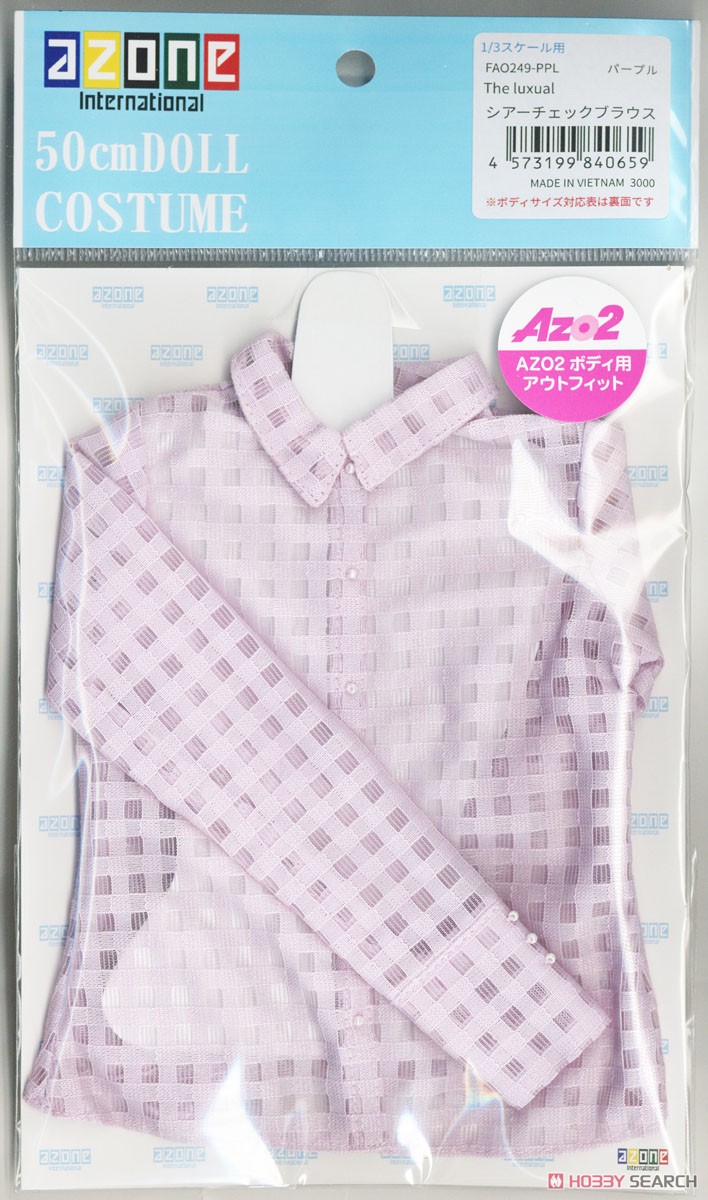 Azone International AZO2 The Luxual Sheer Check Blouse (Purple) (Fashion Doll) รูปภาพ 3