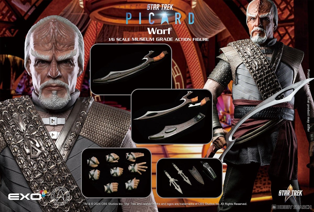 EXO-6 Hyper Realistic Action Figure Star Trek `Picard` Colonel Worf รูปภาพ 2