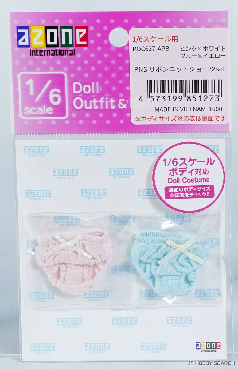 Azone International PNS Ribbon Knit Shorts Set (Pink x White, Blue x Yellow) (Fashion Doll) 圖片 5