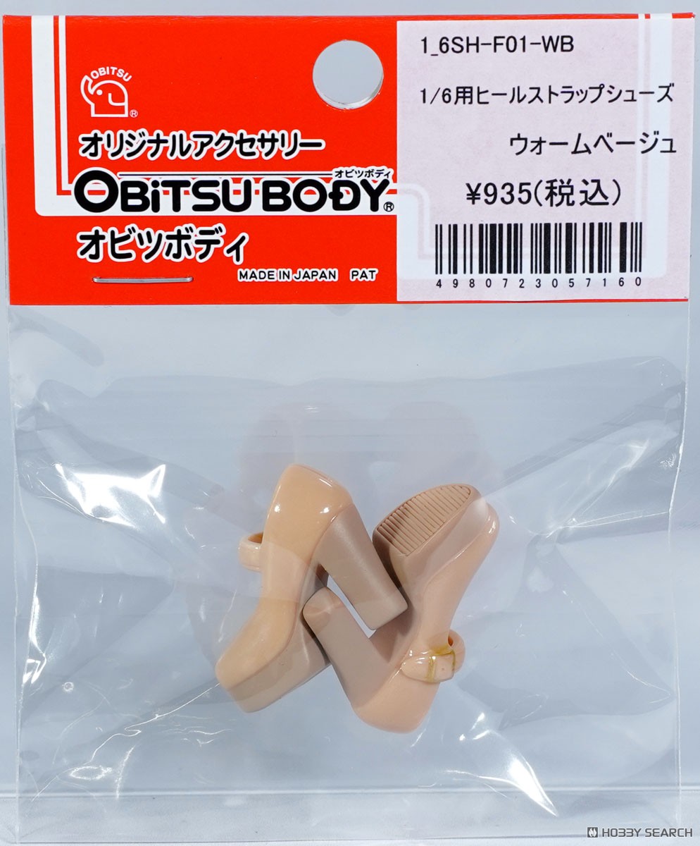 Obitsu Plastic Manufacturing 1/6 Heeled Strap Shoes Warm Beige (Fashion Doll) gambar 3