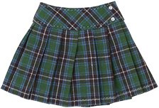 Azone International PNS Side Button Pleated Skirt III (Green Check) รูปภาพ 1