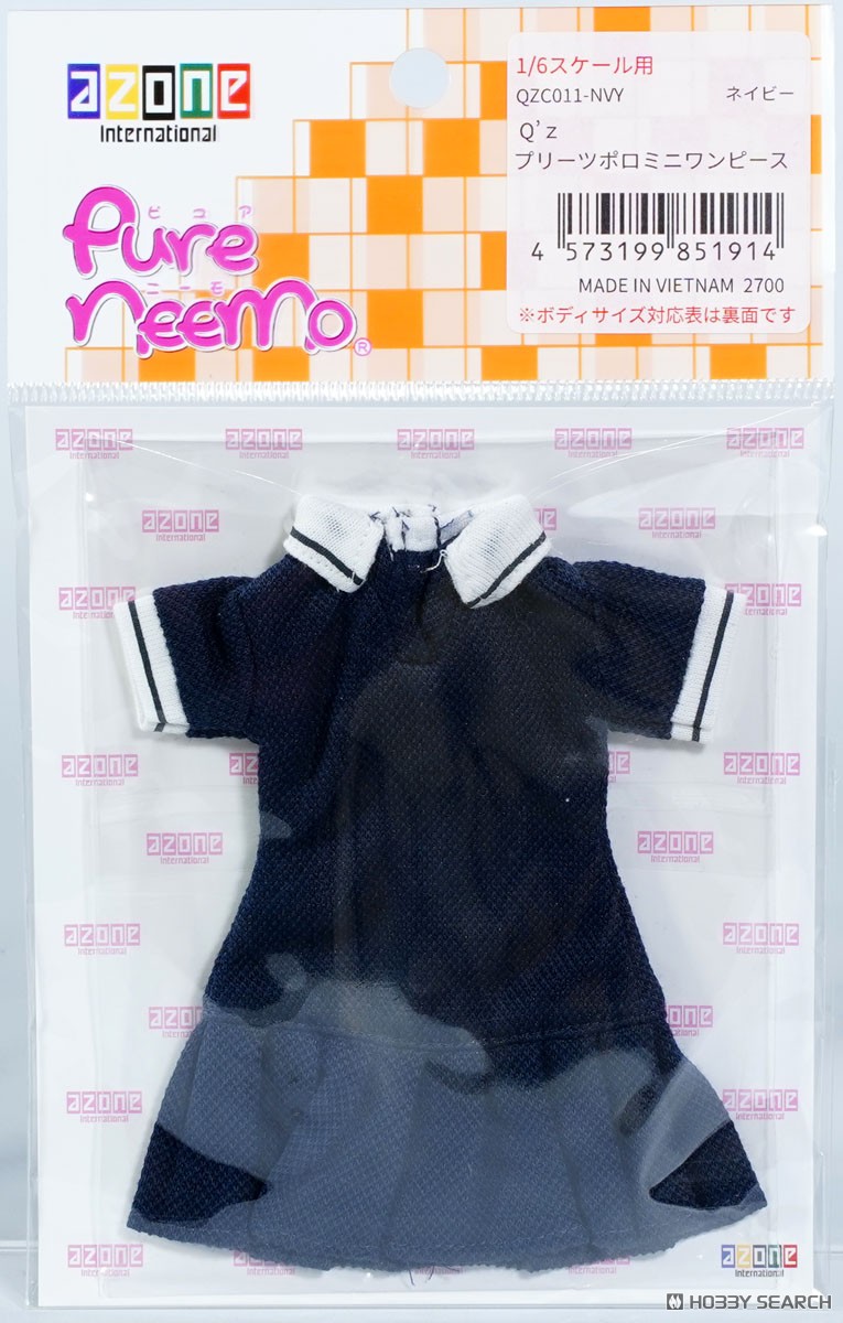 Azone International Q`z Pleated Polo Mini Dress (Navy) (Fashion Doll) รูปภาพ 5