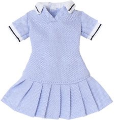 Azone International Q`z Pleated Polo Mini Dress (Sax Blue) (Fashion Doll)