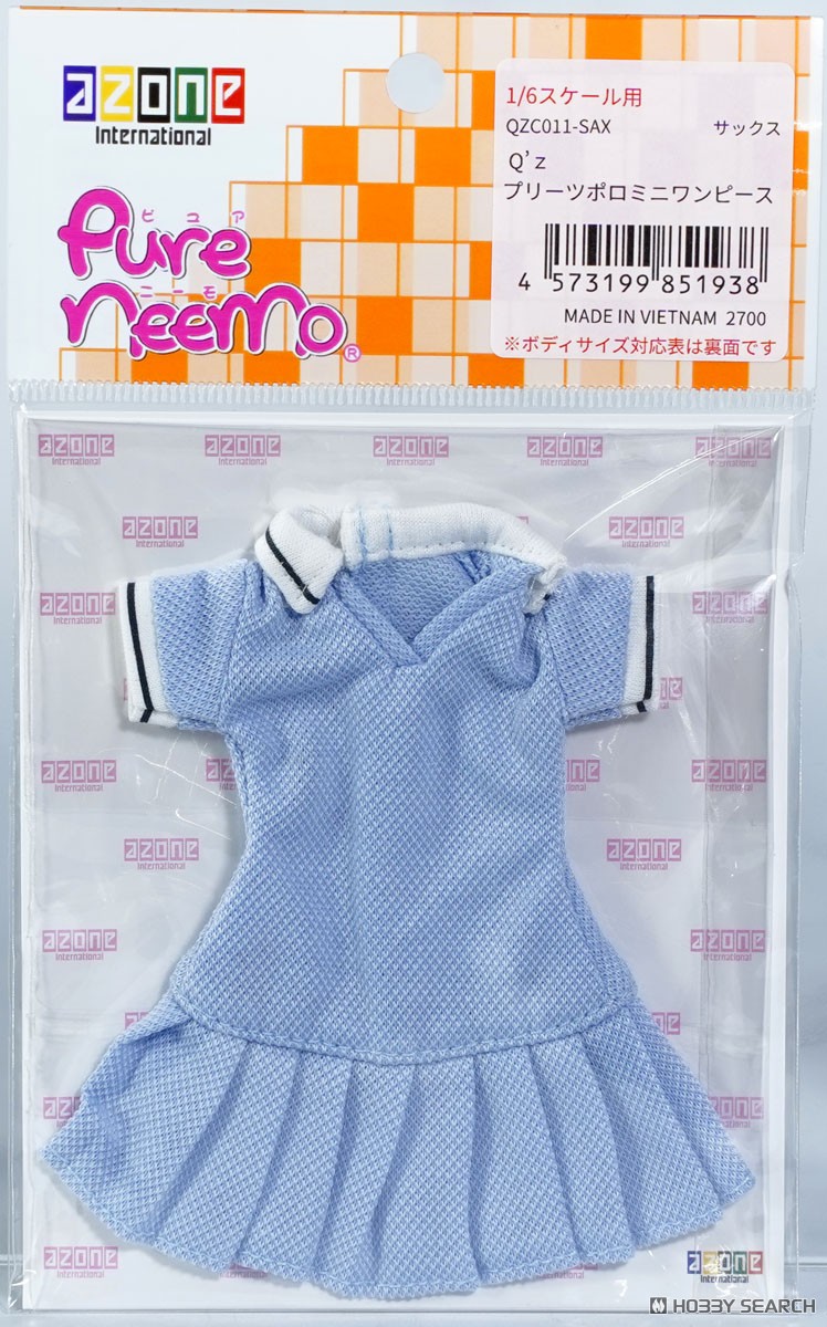 Azone International Q`z Pleated Polo Mini Dress (Sax Blue) (Fashion Doll) รูปภาพ 5