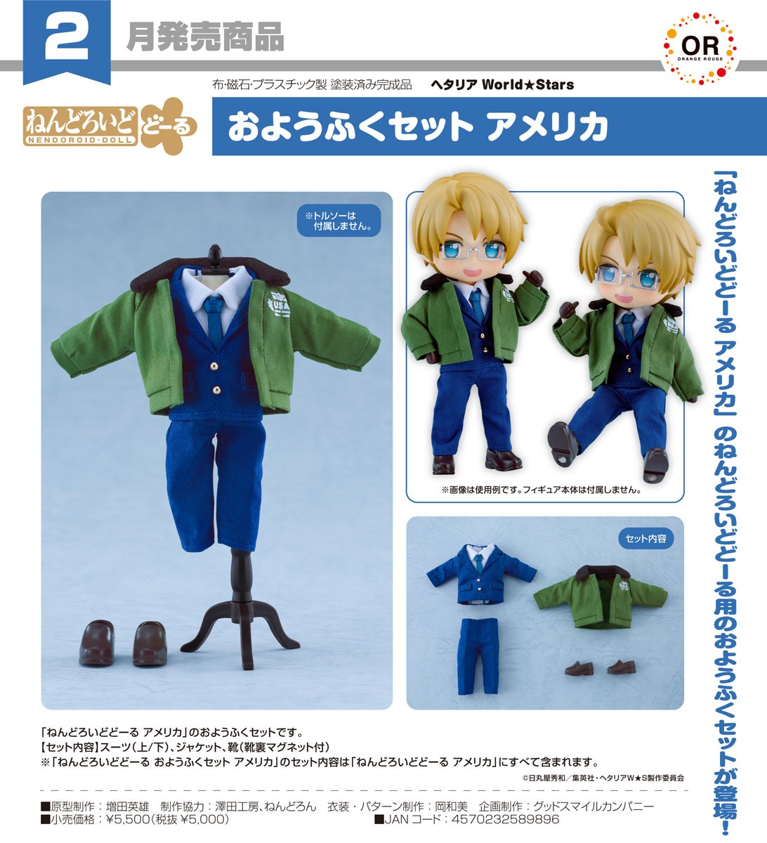 Good Smile Company Nendoroid Doll ชุดเสื้อผ้า: USA (ฟิกเกอร์) รูปภาพ 8